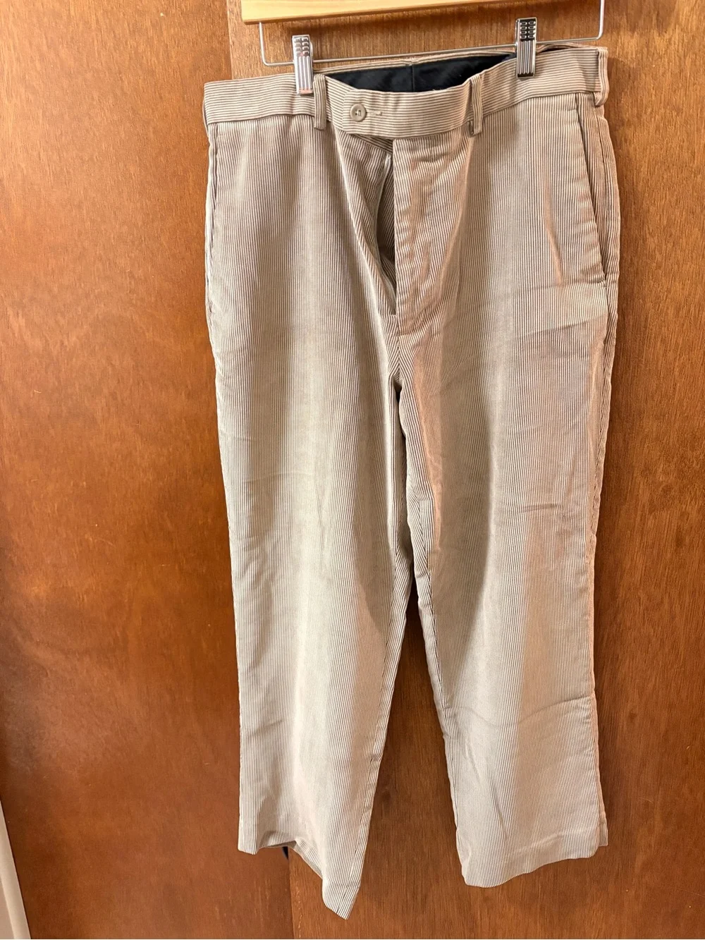 Men's Khaki Corduroy Pants - Classic Straight Fit